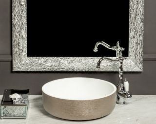 Раковина накладная Boheme Corian серебро 819-SL